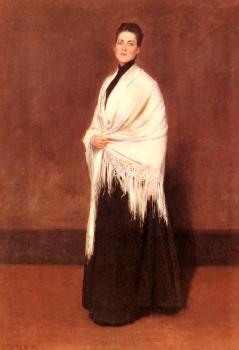 William Merritt Chase : Portrait Of Mrs C SHAWL